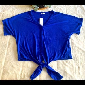 2/$25 MIX & MATCH RIB KNIT TIE FRONT TEE